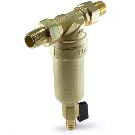 Фильтр 1/2" TIM (нар-нар) самоочищающийся в МЕТАЛИЧЕСКОМ корпусе для гор. воды